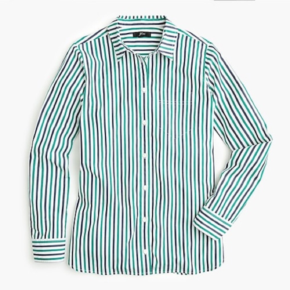 J.Crew NWT Classic-Fit Boy Shirt Trifecta Stripe